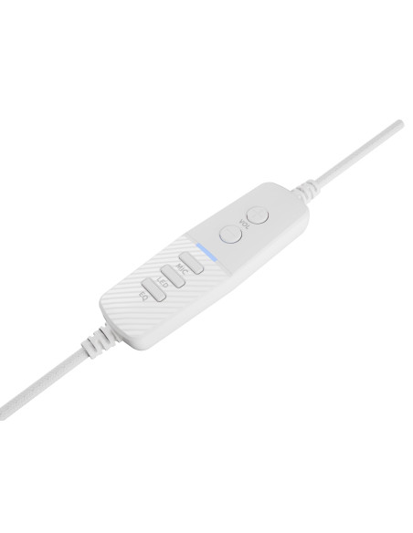 Genesis Neon 764 Zestaw Słuchawkowy Przewodowa Opaska Na Głowę Gaming Usb Typu-A Biały