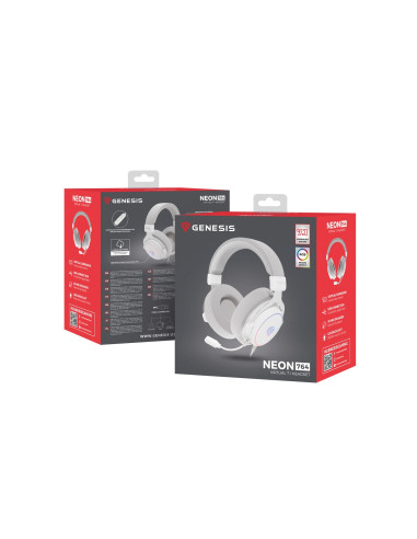 Genesis Neon 764 Zestaw Słuchawkowy Przewodowa Opaska Na Głowę Gaming Usb Typu-A Biały