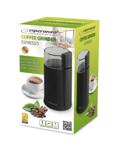 Młynek Do Kawy Esperanza Espresso Ekc001K (160W  Udarowy  Kolor Czarny) 2