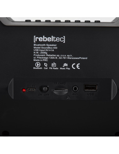 Głośnik Z Funkcją Bluetooth/Fm/Usb Rebeltec Soundbox 400