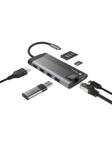 Natec Multiport Fowler Plus Usb-C, Hdmi 4K, Rj45