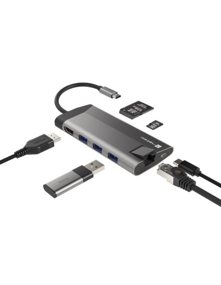 Natec Multiport Fowler Plus Usb-C, Hdmi 4K, Rj45