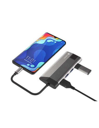 Natec Multiport Fowler Plus Usb-C, Hdmi 4K, Rj45