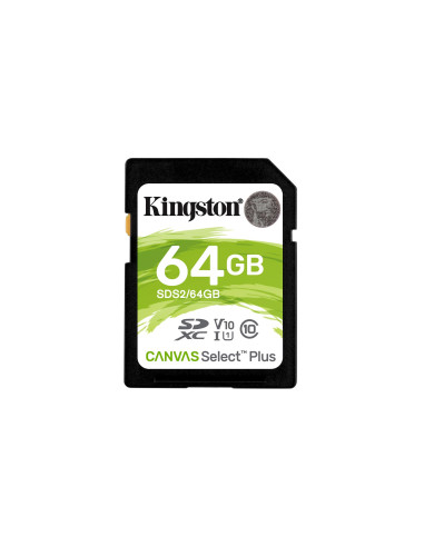 Karta Pamięci Kingston Canvas Select Plus Sds2/64Gb (64Gb  Class U1, V10  Karta Pamięci)
