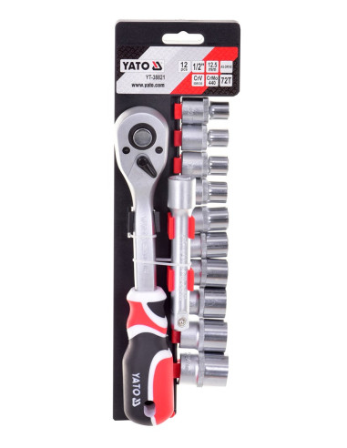 Yato Yt-38821 Zestaw Kluczy Nasadowych 12 Szt.