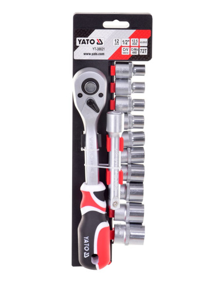 Yato Yt-38821 Zestaw Kluczy Nasadowych 12 Szt.