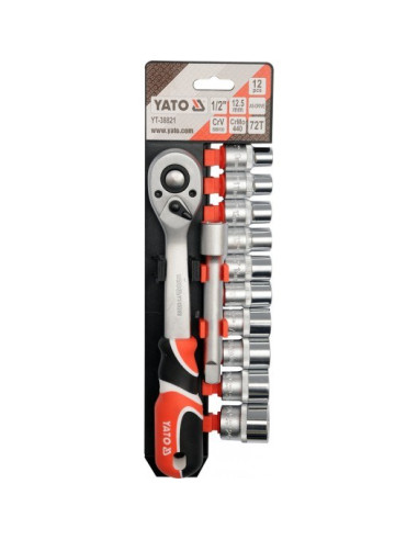 Yato Yt-38821 Zestaw Kluczy Nasadowych 12 Szt.