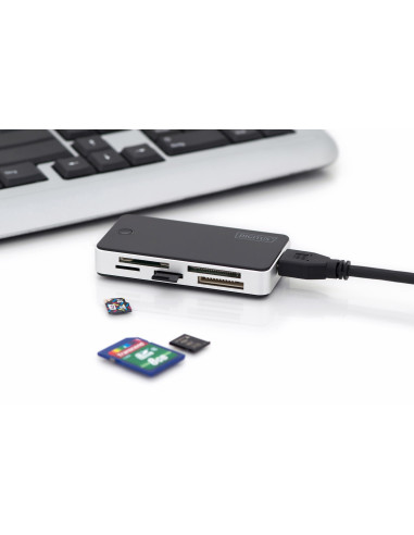 Czytnik Kart 5-Portowy Usb 3.0 Superspeed(All-In-One) Czarno-Srebrny