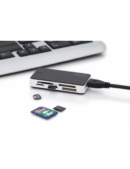 Czytnik Kart 5-Portowy Usb 3.0 Superspeed(All-In-One) Czarno-Srebrny