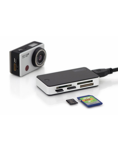 Czytnik Kart 5-Portowy Usb 3.0 Superspeed(All-In-One) Czarno-Srebrny