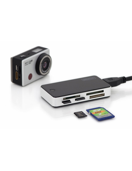 Czytnik Kart 5-Portowy Usb 3.0 Superspeed(All-In-One) Czarno-Srebrny
