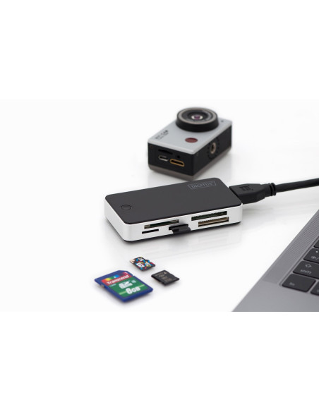 Czytnik Kart 5-Portowy Usb 3.0 Superspeed(All-In-One) Czarno-Srebrny
