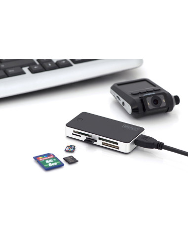Czytnik Kart 5-Portowy Usb 3.0 Superspeed(All-In-One) Czarno-Srebrny