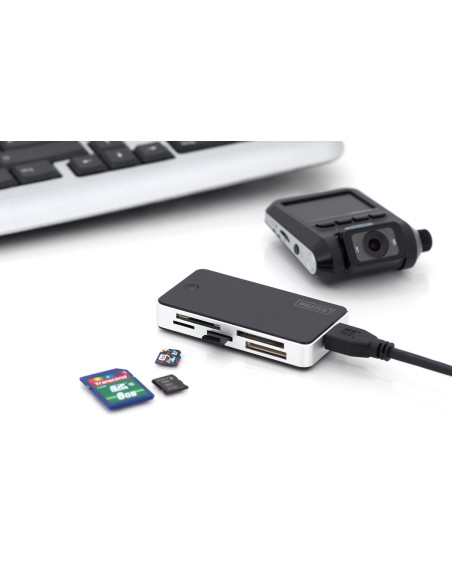 Czytnik Kart 5-Portowy Usb 3.0 Superspeed(All-In-One) Czarno-Srebrny
