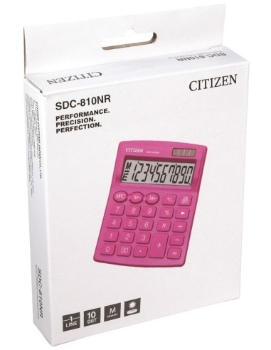 Citizen Kalkulator Biurowy Sdc-810Nrpke, 10-Cyfrowy, 127X105Mm, Różowy