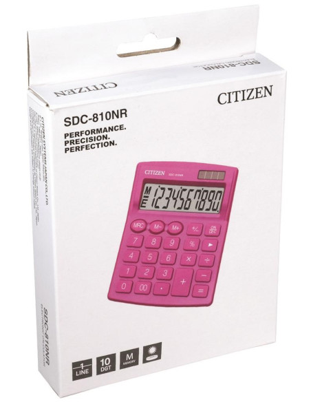 Citizen Kalkulator Biurowy Sdc-810Nrpke, 10-Cyfrowy, 127X105Mm, Różowy