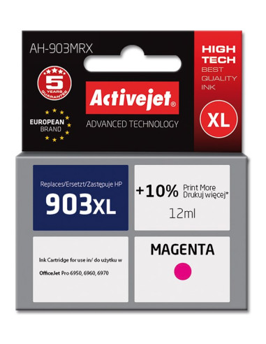 Activejet Ah-903Mrx Tusz (Zamiennik Hp 903Xl T6M07Ae  Premium  12 Ml  Czerwony)