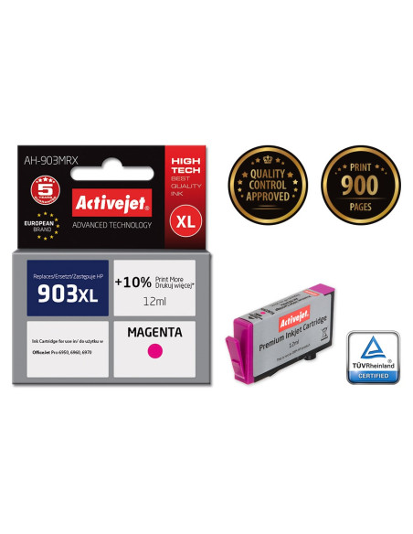 Activejet Ah-903Mrx Tusz (Zamiennik Hp 903Xl T6M07Ae  Premium  12 Ml  Czerwony)