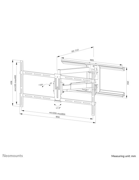 Uchwyt Ścienny Newstar Neomounts Wl40-550Bl18 Tv Set Acc Wall Mount