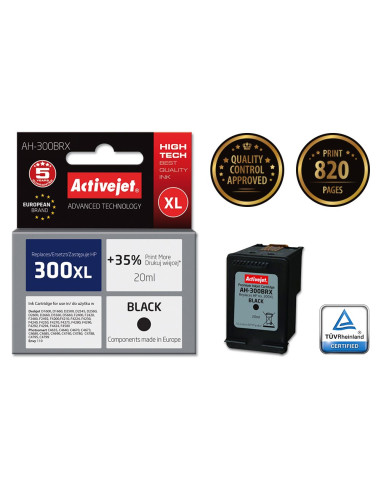 Activejet Ah-300Brx Tusz (Zamiennik Hp 300Xl Cc641Ee  Premium  20 Ml  Czarny)