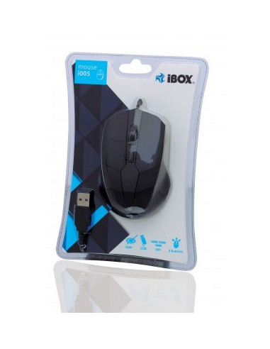 Mysz Ibox I005 Laserowa Przewodowa, Usb Imlaf005 (Laserowa  1600 Dpi  Kolor Czarny)