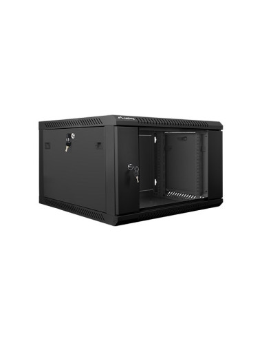 Szafa Jednosekcyjna Lanberg Wf01-6606-10B (6U  368Mm / 600Mm / 600 Mm  Wisząca  Szklane  19''  Kolor Czarny)