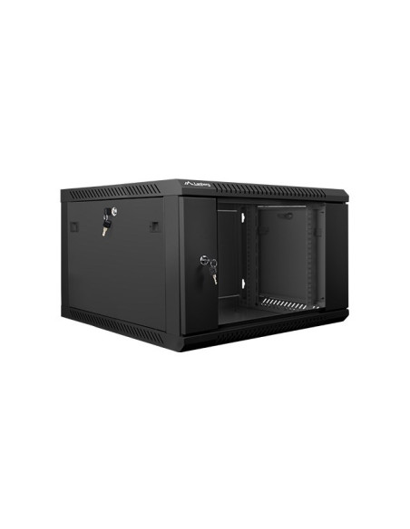 Szafa Jednosekcyjna Lanberg Wf01-6606-10B (6U  368Mm / 600Mm / 600 Mm  Wisząca  Szklane  19''  Kolor Czarny)