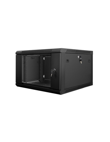 Szafa Jednosekcyjna Lanberg Wf01-6606-10B (6U  368Mm / 600Mm / 600 Mm  Wisząca  Szklane  19''  Kolor Czarny)
