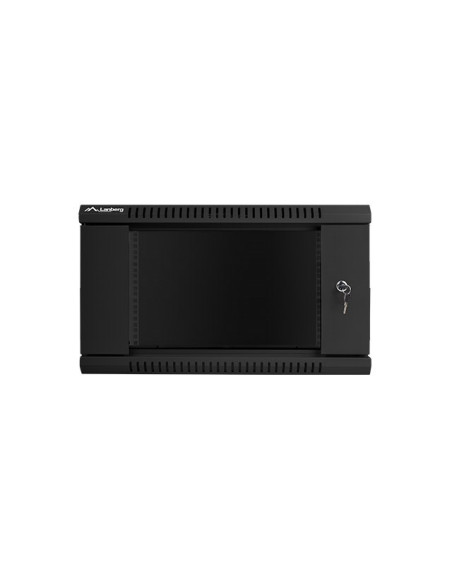 Szafa Jednosekcyjna Lanberg Wf01-6606-10B (6U  368Mm / 600Mm / 600 Mm  Wisząca  Szklane  19''  Kolor Czarny)