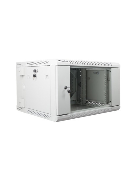 Lanberg Szafa Wisząca Dwusekcyjna 19" 6U 600X600 (Drzwi Szklane, Szara Ral7035)