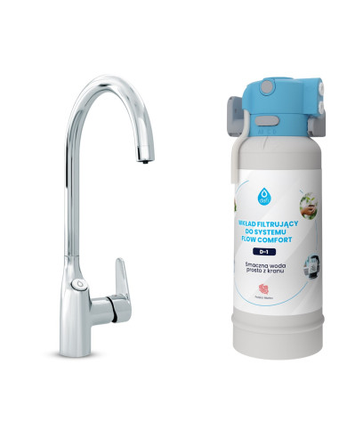 System Filtrujący Wodę Kranową Dafi Flow Comfort D-1 Z Baterią Trójdrożną Como (Chrom)