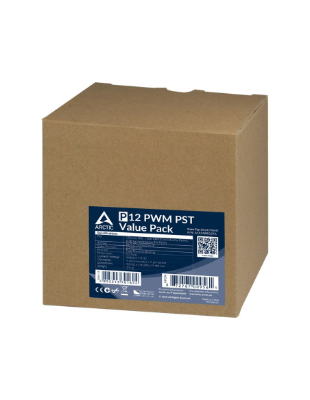 Wentylator Arctic P12 Pwm Pst Value Pack (Black/Black) 120Mm Pack Of 5Pcs