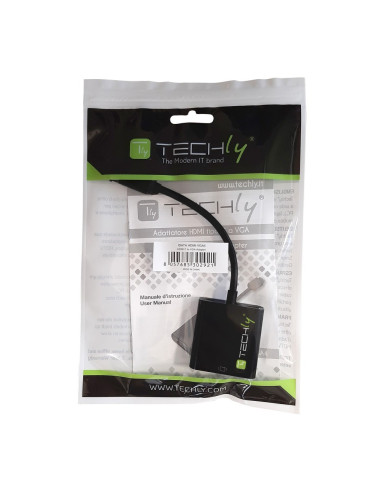 Techly Idata Hdmi-Vga4 Adapter Kablowy Vga (D-Sub) Hdmi Type C (Mini) Czarny
