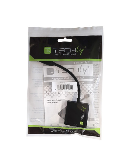Techly Idata Hdmi-Vga4 Adapter Kablowy Vga (D-Sub) Hdmi Type C (Mini) Czarny