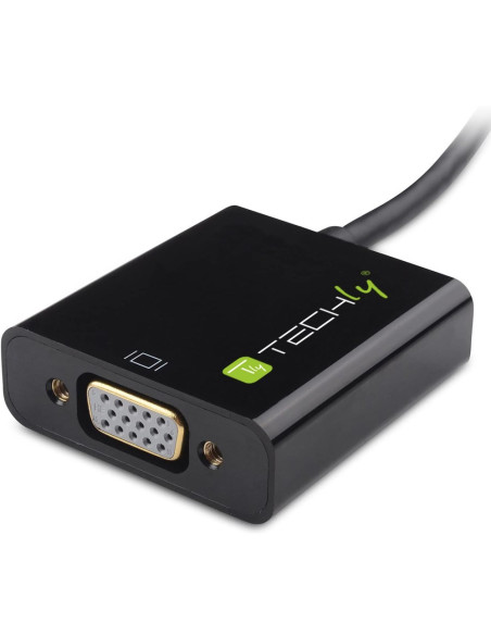 Techly Idata Hdmi-Vga4 Adapter Kablowy Vga (D-Sub) Hdmi Type C (Mini) Czarny