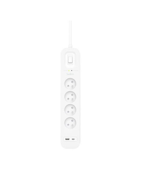 Listwa Zasilająca Belkin Power Surge 4-Port + 1Xusb-A +1Xusb-C 2.4A Pd 525J 2M White
