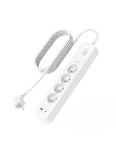 Listwa Zasilająca Belkin Power Surge 4-Port + 1Xusb-A +1Xusb-C 2.4A Pd 525J 2M White