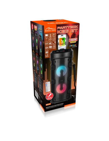 Media-Tech Partybox Keg Bt- Kompaktowy Głośnik Stereofoniczny Bluetooth Z Radiem Fm, Odtwarzaczem Mp3 Mt3165