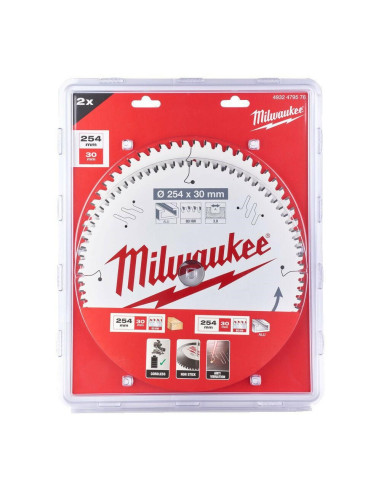 Milwaukee Zestaw Tarcz Twin Pack /2Szt. 254Mm X 30Mm 60Z+80Z