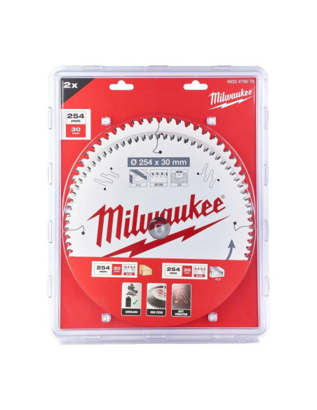 Milwaukee Zestaw Tarcz Twin Pack /2Szt. 254Mm X 30Mm 60Z+80Z