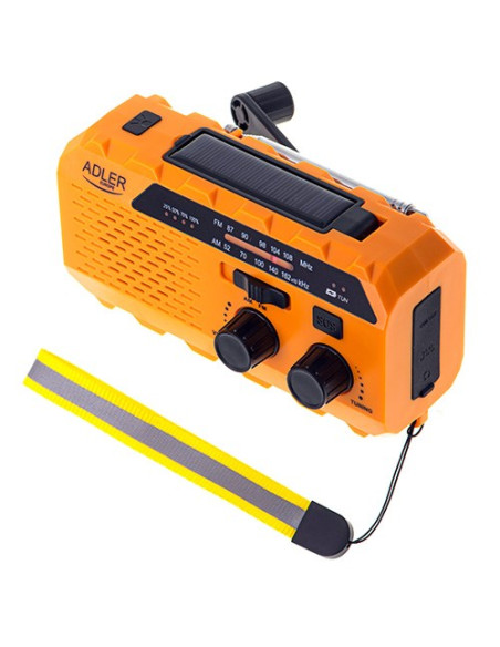 Radio Solarne Z Korbką Ręczną Adler