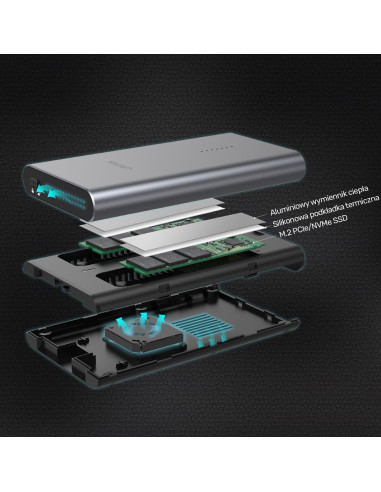 Unitek Obudowa Na Dysk/Klonowanie 2Xm.2, Pcie/Nvme