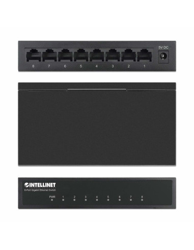 Intellinet 530347 Łącza Sieciowe Gigabit Ethernet (10/100/1000) Czarny