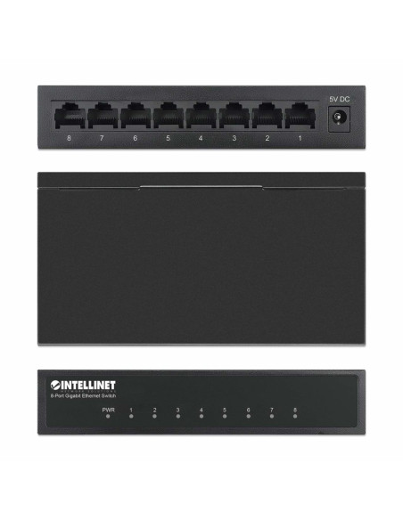 Intellinet 530347 Łącza Sieciowe Gigabit Ethernet (10/100/1000) Czarny