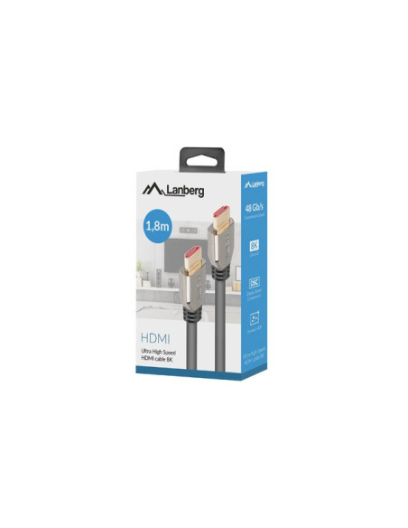Lanberg Kabel Hdmi M/M V2.1 1.8M 8K 60Hz Ca-Hdmi-30Cu-0018-Bk