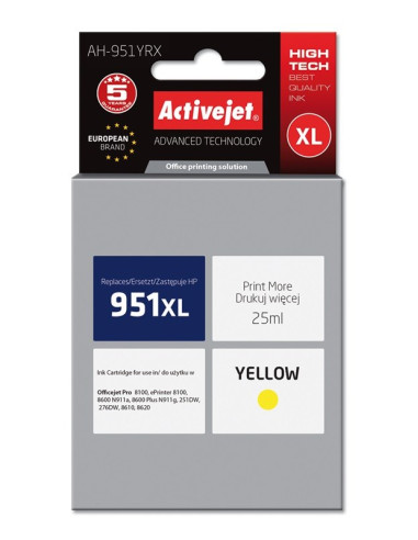 Activejet Ah-951Yrx Tusz (Zamiennik Hp 951Xl Cn048Ae  Premium  25 Ml  Żółty)