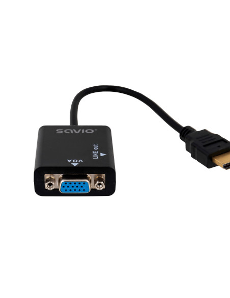 Adapter Savio Cl-23 (Hdmi M - D-Sub (Vga) F  0,20M  Kolor Czarny)