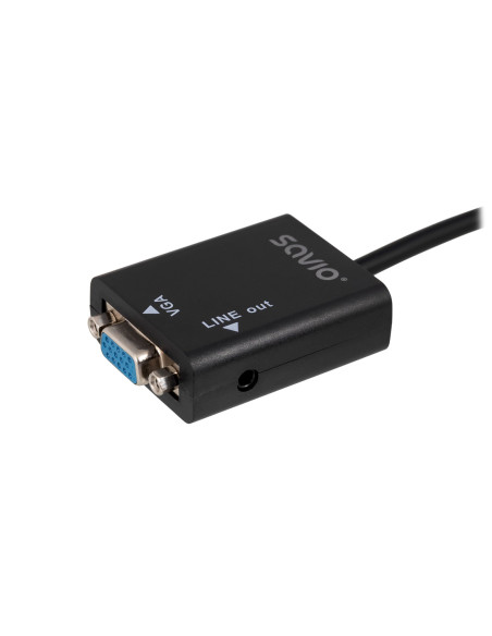 Adapter Savio Cl-23 (Hdmi M - D-Sub (Vga) F  0,20M  Kolor Czarny)
