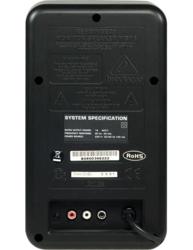 Behringer Ms16 Głośnik 2-Drożny Czarny Przewodowa 16 W