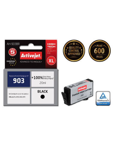Activejet Ah-903Br Tusz (Zamiennik Hp 903 T6L99Ae  Premium  20 Ml  Czarny)